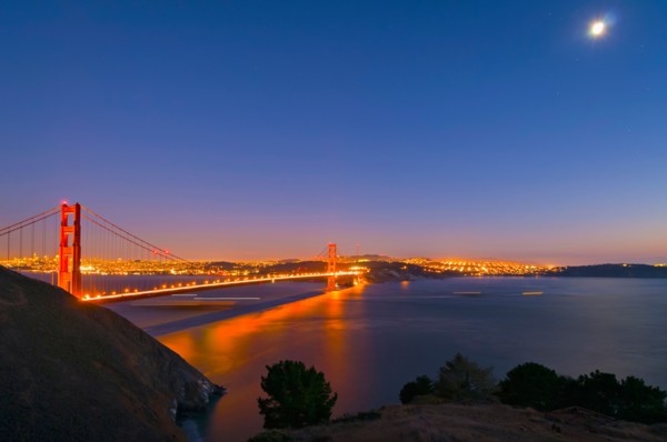 Night view of bridge