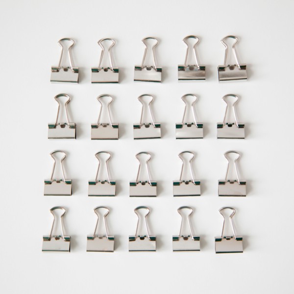 Studio Shot of rows of Paper Clips