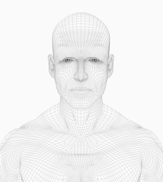 Digitally generated male figure