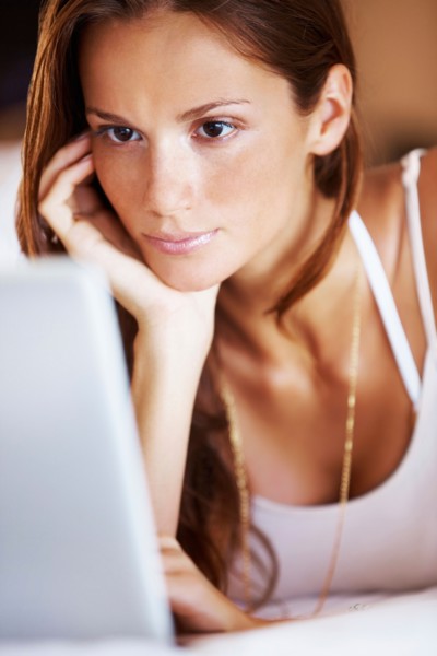 Woman using laptop