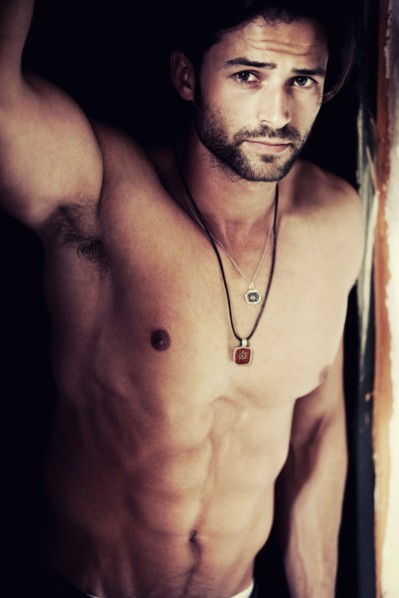 Portrait of shirtless man