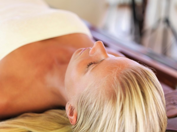 Woman relaxing in spa