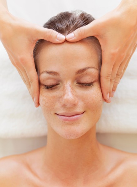 Woman relaxing in spa