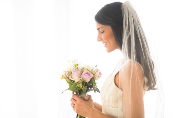 Studio portrait of bride.
