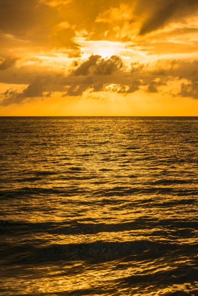 Sunset over sea. Jamaica.