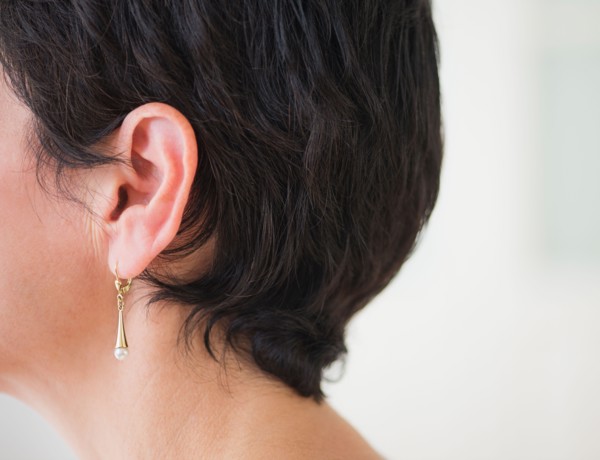 Close-up of earring