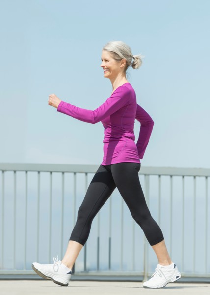 Senior woman walking.