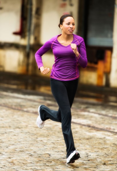 Woman jogging.