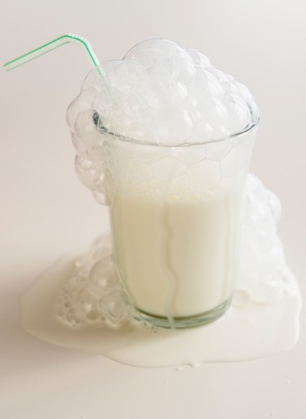Studio Shot of spilled milk
