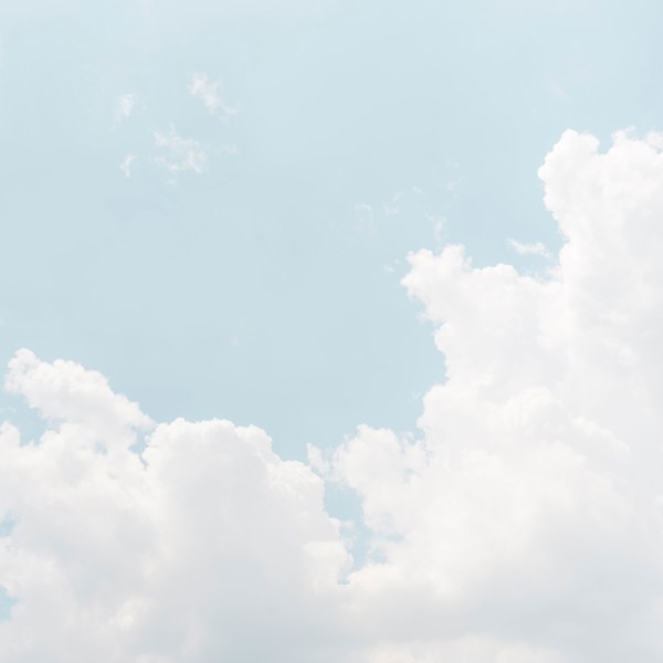 Sky with puffy clouds.