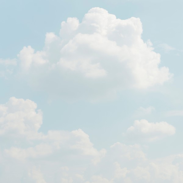 Sky with puffy clouds.