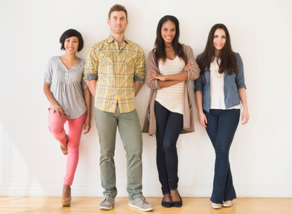 Portrait of four young friends.