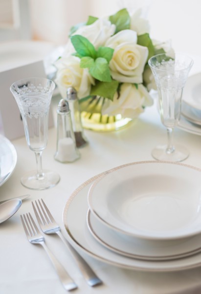 Close up of place setting.