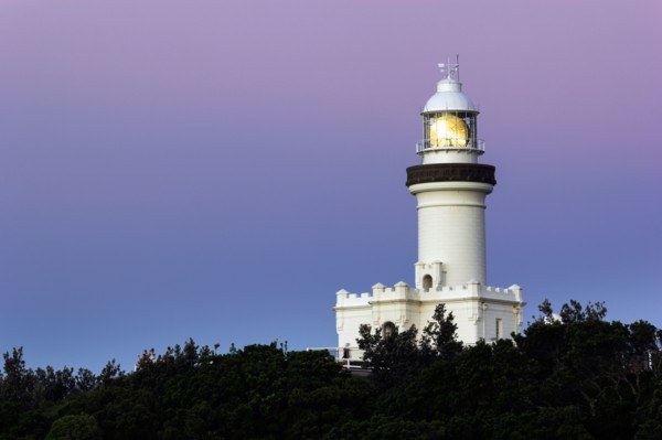 Lighthouse against evening sky