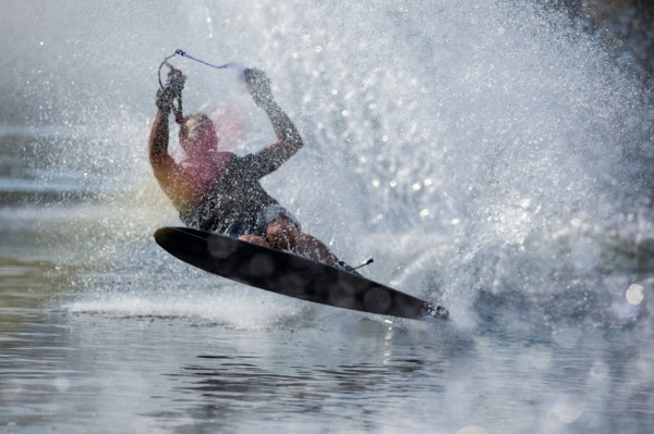 Man waterskiing