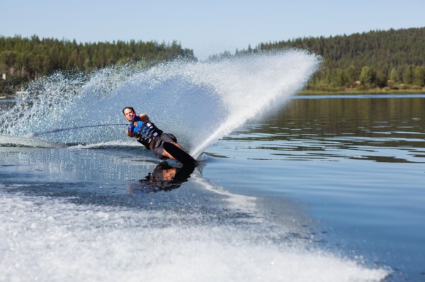 Man waterskiing