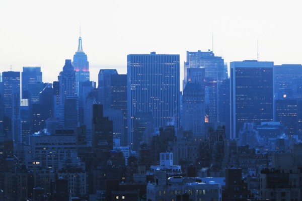 Skyline at dusk. USA, New York State, New York City.
Photo : fotog