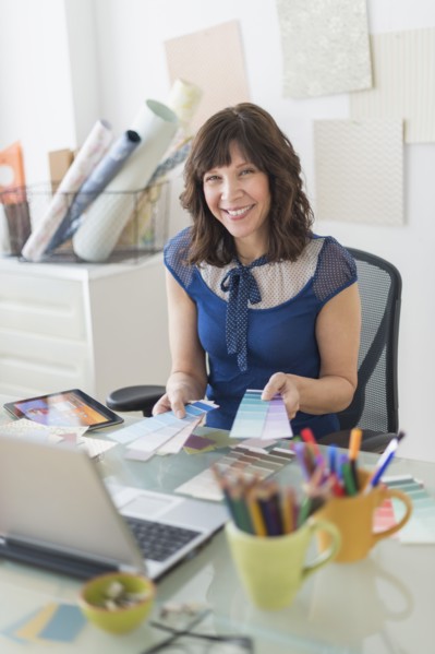Female business owner at work.