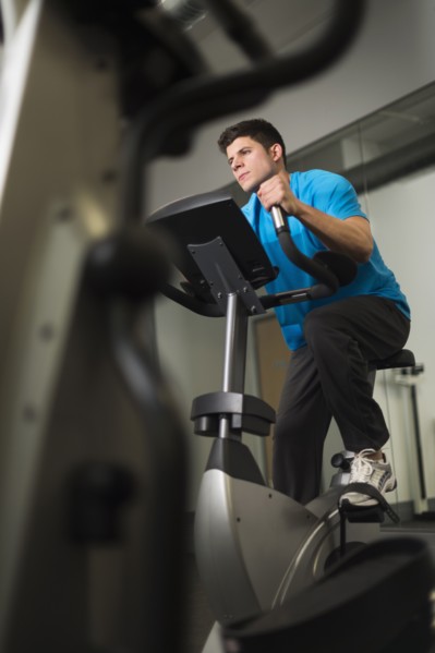 Young man at gym.