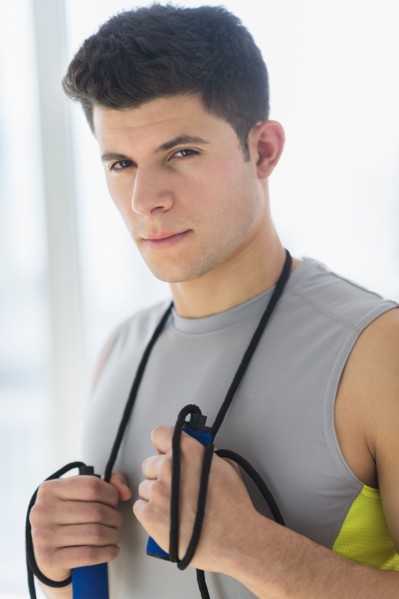 Young man at gym.