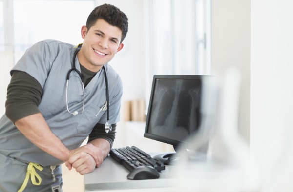 Young man with stethoscope.