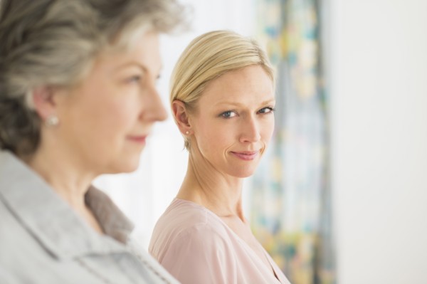 Portrait of two women.