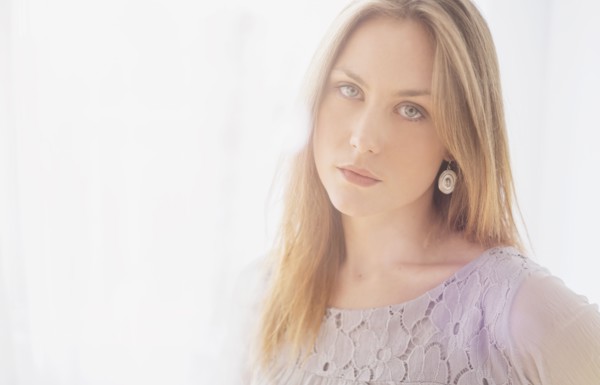 Portrait of young blond woman.