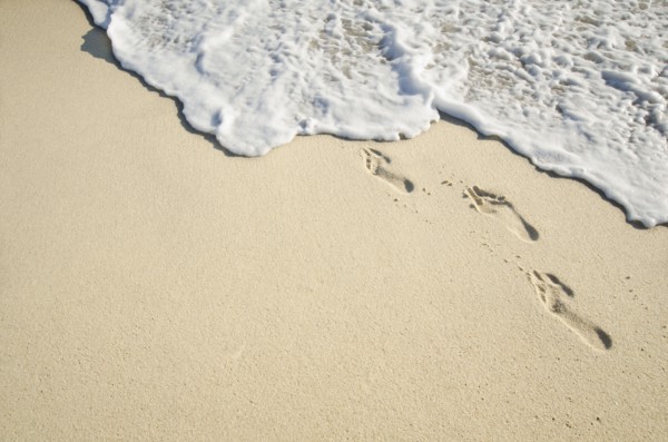 Footprints on sand.
Photo : Chris Hackett