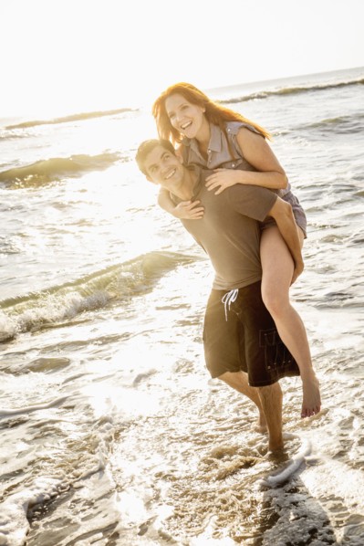 Couple on beach.