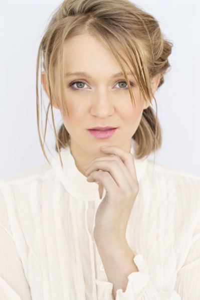 Portrait of blond woman.