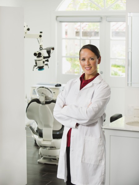Portrait of female dentist.