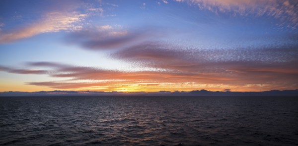 Mediterranean sea at sunset.
