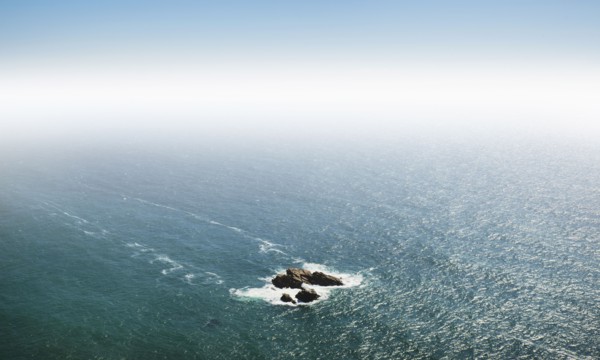 Small island on Atlantic Ocean. Sintra, Portugal.
