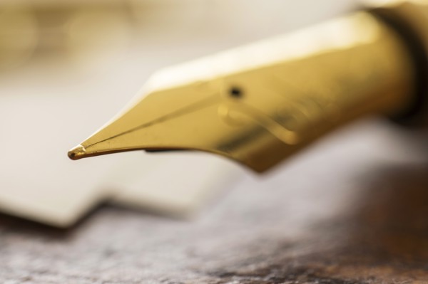 Close up of fountain pen.