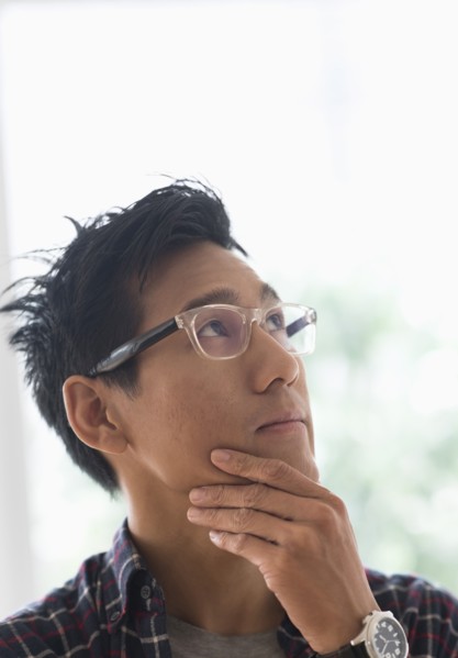 Portrait of man contemplating.
