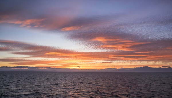 Mediterranean Sea at sunset. Spain, Mediterranean Sea.