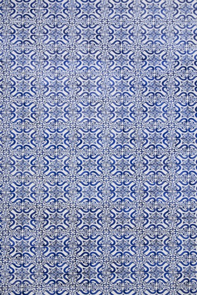 Blue ornate tiles. Cascais, Portugal.