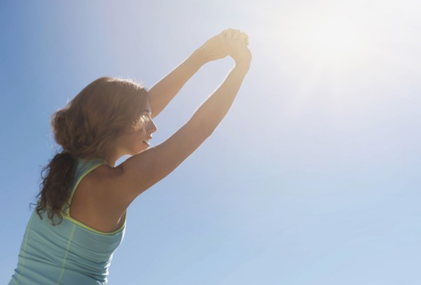Young woman exercising.