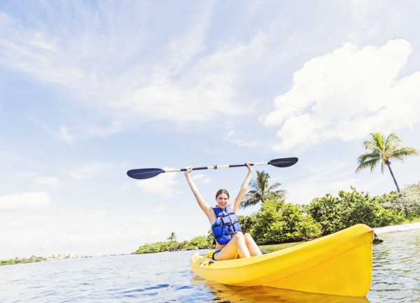 Woman kayaking