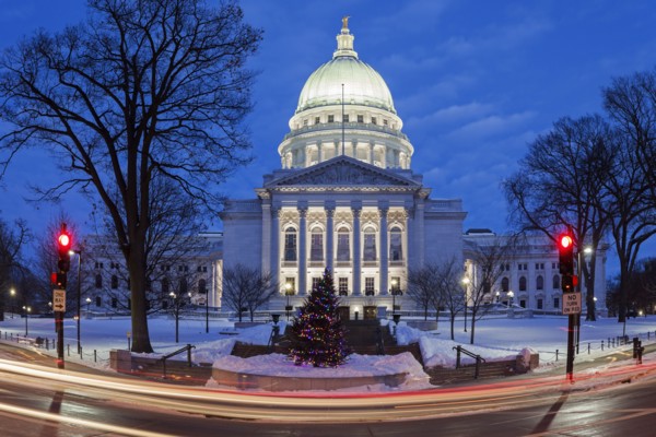 Illuminated State Capitol Building