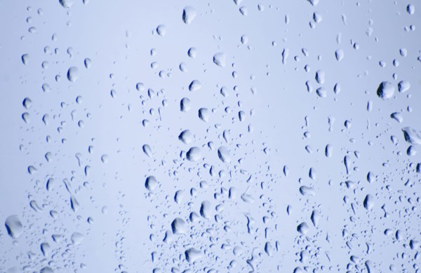 Drops of water on glass
