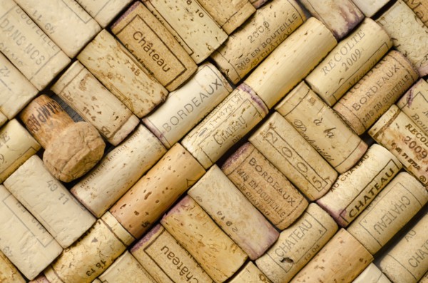 Full frame of wine corks