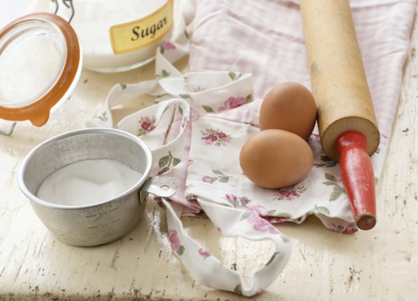 Studio shot of cake ingredients.