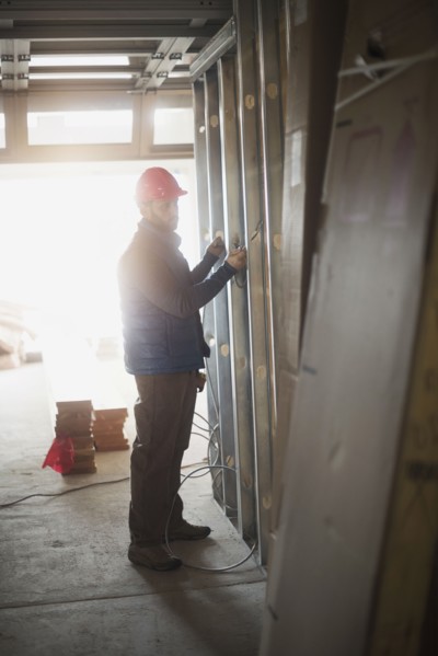 Man working at construction site.