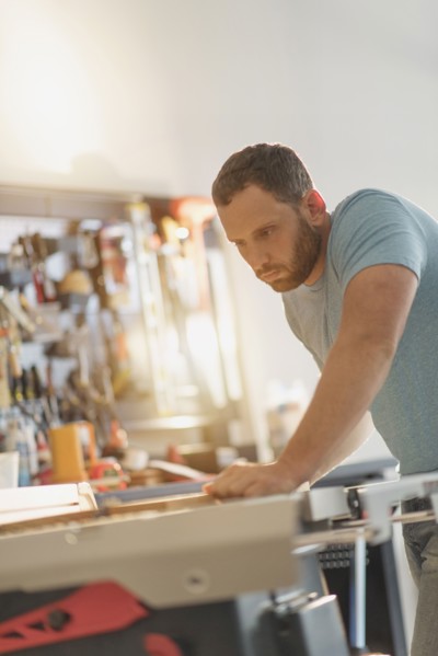 Man working in workshop.