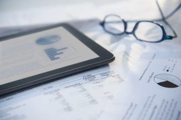 Digital tablet with stock market data