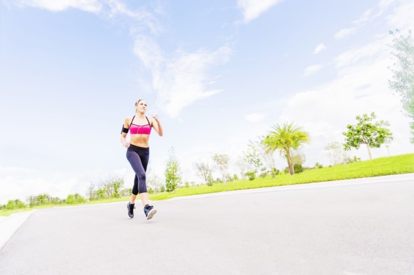 Young woman jogging in park