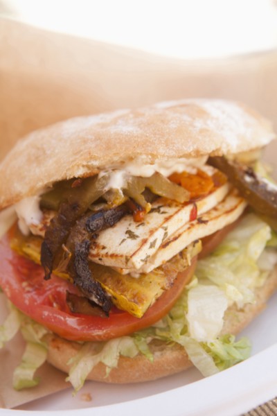 Studio shot of vegetarian sandwich