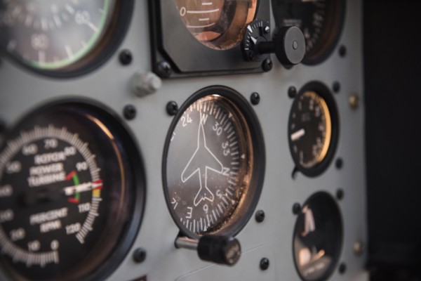 Cockpit in helicopter