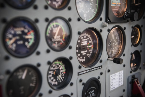 Cockpit in helicopter